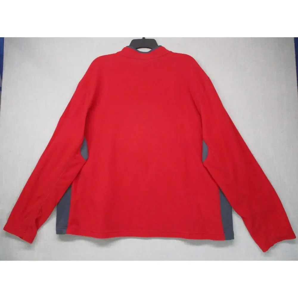 Lands End Red Cozy Soft Essential Layered HalfZip Pullover Sweater Size 50-52‎
